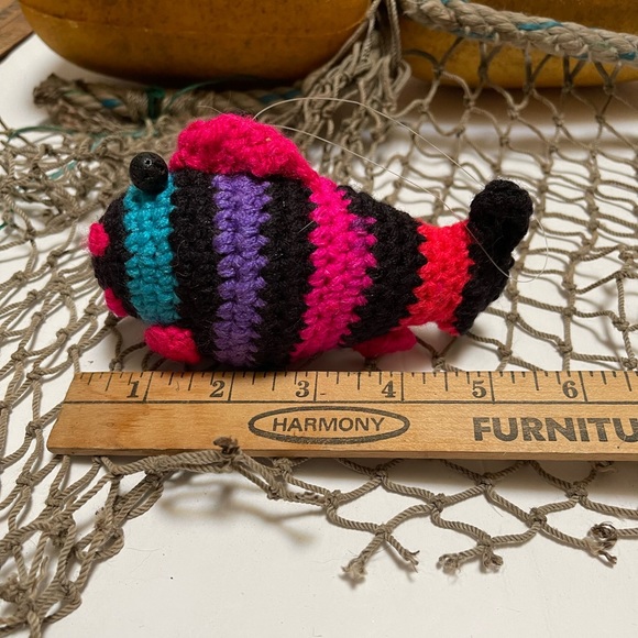 Crochet  Small Black Faced Fish Lava Bead Essential Oil Diffuser Ornament SK - Picture 3 of 5